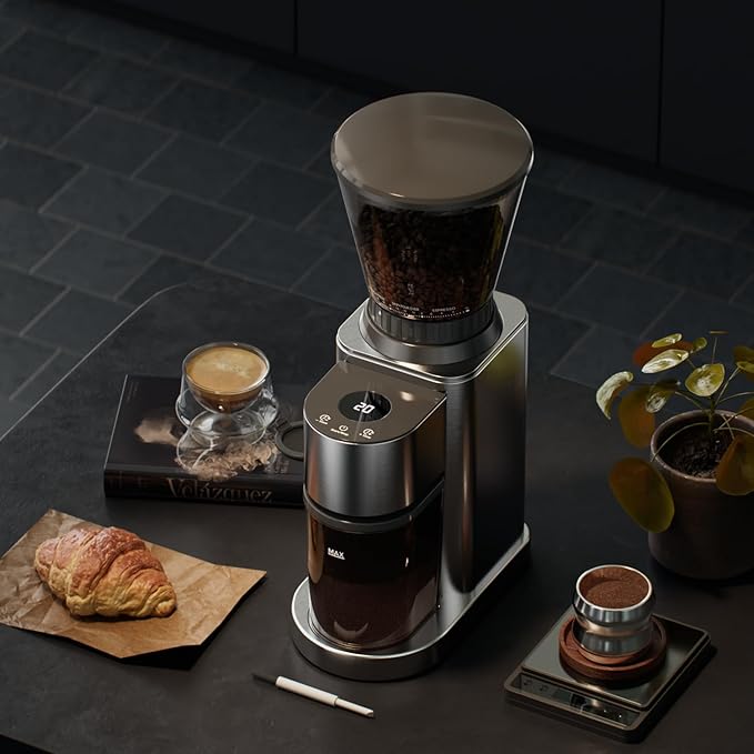 Electric Burr Coffee Been Grinder with Adjustable 24 Precise Grind Settings, 40s Digital Timer for French Press, Espresso, and Drip Pour Over, Home Use, Black