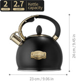 Load image into Gallery viewer, Stovetop Tea Kettle - 2.64 Quart Whistling Tea Pot for Stove Top, Stainless Steel Tea Kettle for All Stovetops Including Induction, Gas, Electric | Ergonomic Pouring Design