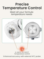 Load image into Gallery viewer, GROWNSY Baby Instant Warmer, Glass Water Boiler with Accurate Temperature Control for Formula, Coffee and Tea, 1.3 Liter Electric Kettle with LCD Display and Timer