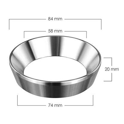 Stainless Steel Espresso Dosing Funnel Compatible with 58mm Portafilter