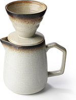 Load image into Gallery viewer, Pour Over Coffee Maker, Ceramic Coffee Dripper 20oz/620ml, with 50 pcs V60 Paper Filter, Drip Coffee Brewer, Vintage-Style (white, 1)