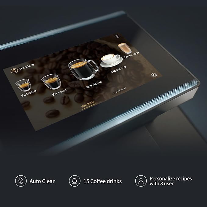 C11L Fully Automatic Espresso Machine – 15 Hot & Cold Coffees, Auto Clean Latte Go Milk System, Silent Brew, Quick Start, Ceramic Grinder （Black）