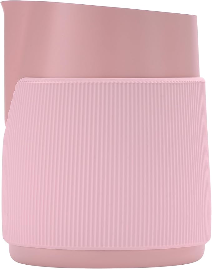 Normcore Handleless Milk Frothing Jug, Milk Pitcher 20.3 oz, Milk Frother Steamer Cup Stainless Steel Espresso Cup, Round Spout, Pink, 600 ml