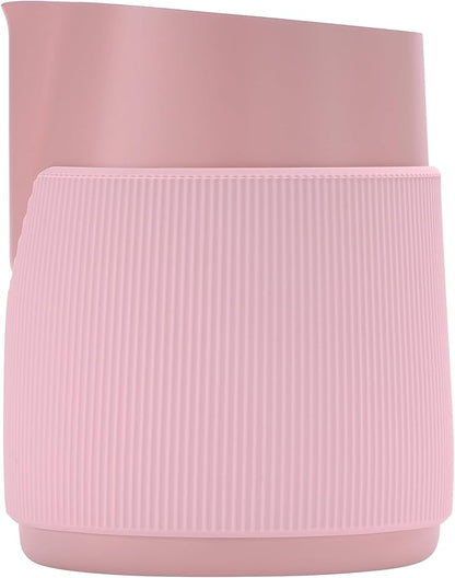 Normcore Handleless Milk Frothing Jug, Milk Pitcher 20.3 oz, Milk Frother Steamer Cup Stainless Steel Espresso Cup, Round Spout, Pink, 600 ml