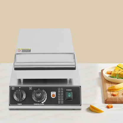 110V Churro Maker Machine, Nonstick Commercial Churros Maker Makes 8 Waffles, Stainless Steel Electric Waffle Baker Machine, 1500W