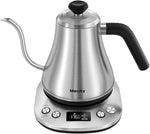 Load image into Gallery viewer, Mecity Electric Gooseneck Kettle With LCD Display Automatic Shut Off Retro Coffee Kettle Temperature Control Hot Water Boiler to Pour Over Tea, 1200 Watt Quick Heating Tea Pot, 0.8L, Stainless Steel