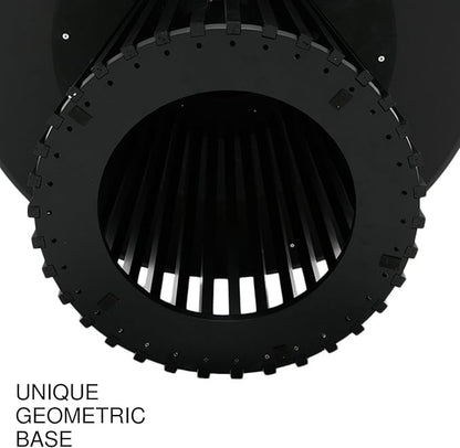 DUOMAY Black Round Bar Table, 43.5" High Wood Bar Table with Stylish Geometric Base, Modern Style Cocktail Tables for Parties, Kitchen, Dining Room, Coffee Shop