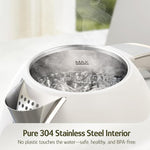 Load image into Gallery viewer, Hazel Quinn Electric Kettle - 1.7 Liters (57oz) Stainless Steel Water Kettle, BPA-Free Interior, 1200W Fast Boiling, Cordless, Rotational Base, Automatic Shut Off &amp; One-Touch LED - Pearl White