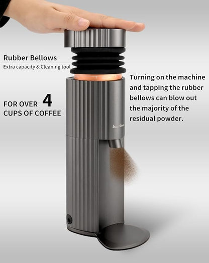 Electric Burr Coffee Grinder, Professional Espresso Grinder, Quiet, Compact, 65g Single Dose, 90 Settings, Easy to Use & Clean, Stainless-steel Burrs, Great Flavor in Pour Over, French Press