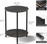 Load image into Gallery viewer, Round Side Table, 2-Tier Circle End Tables with Storage Wood Rustic 15.75" Small End Tables Farmhouse Side Table for Living Room Bedroom Balcony Small Spaces - Grey