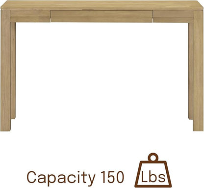 NTC Flow Modern Wooden Rectangle Console Table with Hidden Drawer – Waterproof & Heat Resistant, Sand