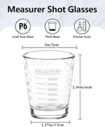 Load image into Gallery viewer, Shot Glasses Measuring Cup Set 2PACK Espresso Shot Glasses Liquid Heavy Glass 26-Incremental Measurement 1 OZ, 2 TBS, 6 TSP, 30 ML Kitchen Tools (White)
