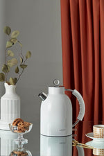 Load image into Gallery viewer, ASCOT Electric Kettle, Stainless Steel Electric Tea Kettle Gifts for Men/Women/Family 1.5L 1500W Retro Tea Heater &amp; Hot Water Boiler, Auto Shut-Off and Boil-Dry Protection (White)