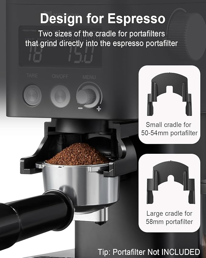 MOKKOM Coffee Grinder with Removable Coffee Scale via Bluetooth Connectivity, Anti-static Conical Burr Coffee Bean Grinder, 31 Precise Settings for Espresso/Drip/Pour Over/Cold Brew/French Press