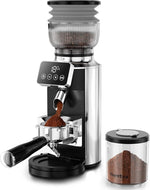 Load image into Gallery viewer, Neretva Burr Coffee Grinder, 2 in 1 Professional Espresso Grinder Stainless Steel Suit 51~58mm Portafilter Coffee Bean Grinder 30 Precise Setting &amp; Anti-Static for Espresso/French Press/Drip/Cold Brew