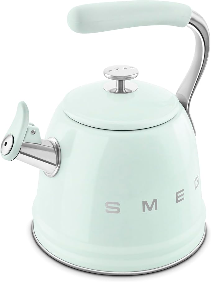 SMEG Retro Stovetop Whistling Kettle – 2.4Q (Pastel Green)