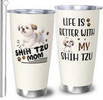 Load image into Gallery viewer, Best Shih Tzu Mom Gifts for Women, 20 Oz Shih Tzus Lover Travel Tumbler Mugs with Shih Tzus, Travel Mug Gift for Shih Tzu Mom