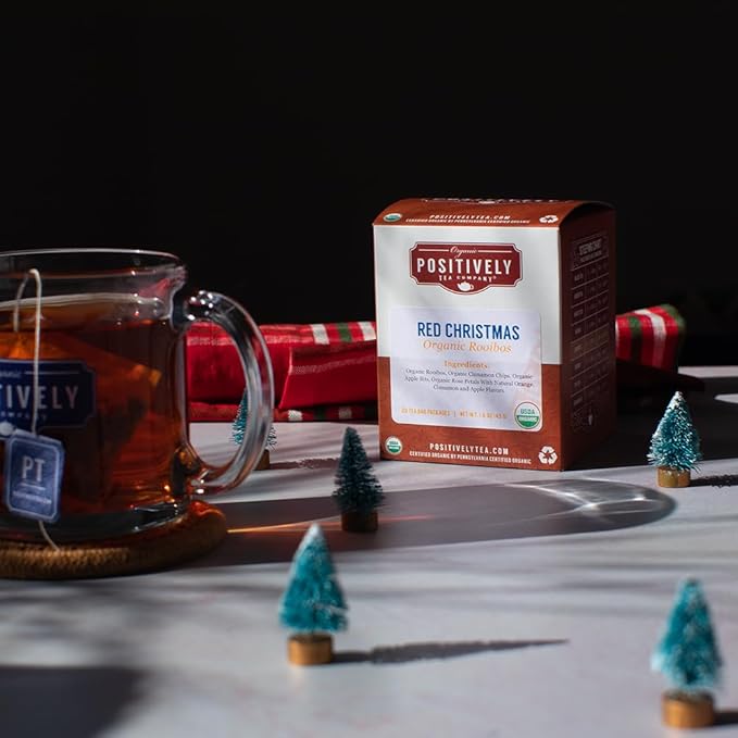 Organic Positively Tea Company, Red Christmas Rooibos Tea Bags, 20 Count