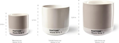 Copenhagen Design Pantone Macchiato Cup - Coffee, Latte, Macchiato Mug - 3.34oz/100ml, Warm Grey 2