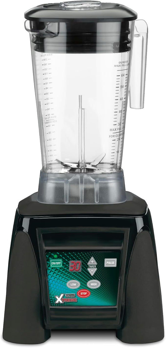 Waring Commercial MX1100XTX 3.5 HP Blender with Electronic Keypad, Pulse Function, 30 SecondCountdown Timer and a 64 oz. BPA Free Container, 120V, 5-15 Phase Plug,Black