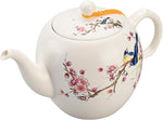 Load image into Gallery viewer, Teapot with Infuser Ceramic Tea Pot with Removable Stainless Steel Fliter for Loose Tea 15.80 OZ/450ml (1-2cups) Teapots for Tea Coffee Milk for Office Home Men Women White(Magpie)