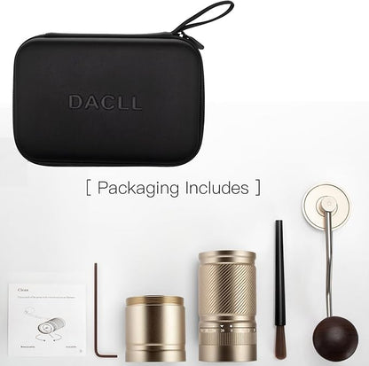 Manual Coffee Grinder with Numerical External Adjustable Setting, Capacity 30g with CNC Stainless Steel Conical Burr (gold)