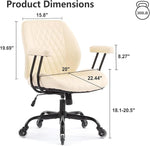 Load image into Gallery viewer, YFO Home Office Desk Chair Office Rubber Casters Ergonomic Computer Chair with Lumbar Support Adjustable Height Rolling Swivel Executive Task Armrests Chair， Cream Leather