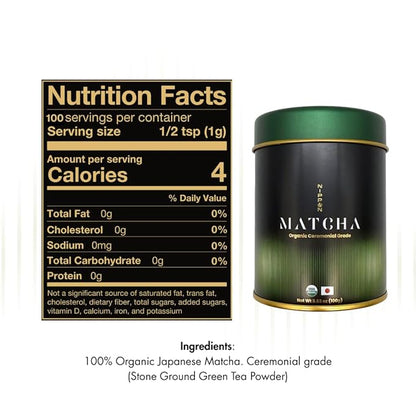 Nippon Matcha – Organic Ceremonial Grade Japanese Matcha Green Tea Powder – First Harvest from Uji, Kyoto – USDA Certified, Stone-Ground, Smooth & Vibrant (100g/3.53oz)