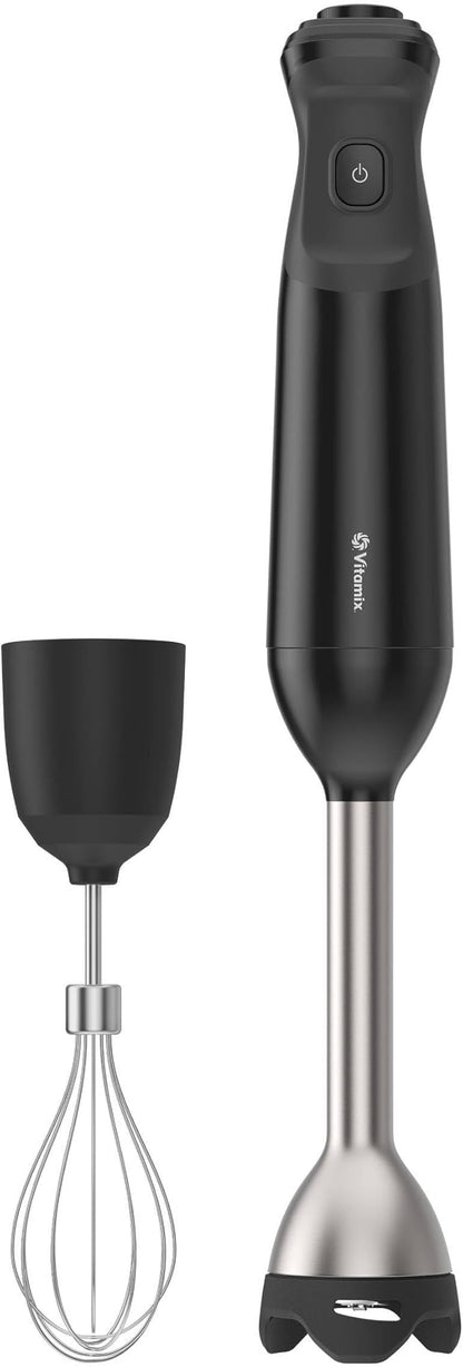 Vitamix 2-Speed Immersion Blender + Whisk Attachment, Professional-Grade Hand Blender with 350-Watt Motor and Stainless-Steel Blade, Black
