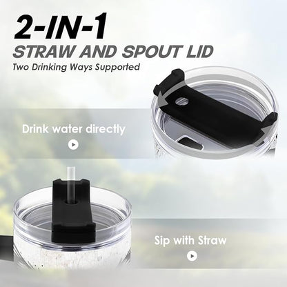 Viking Gifts for Men, 40oz Stainless Steel Insulated Coffee Tumbler With Lid & Straw, Travel Cup Gift for Husband Dad, Christmas Birthday