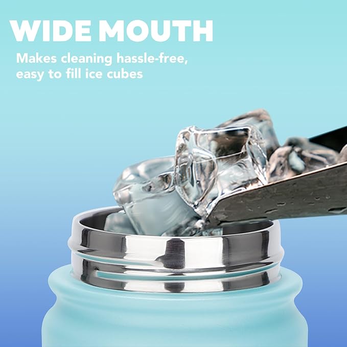 mininoo Insulated Stainless Steel Water Bottle with Straw and Lid for Sports, 24 oz, Pacific Dream