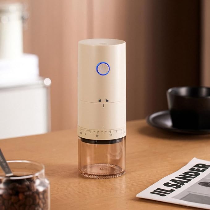 Portable Electric Burr Coffee Grinder with 38 Adjustable Grind Settings - USB Rechargeable Ceramic Core Conical Burr, Coffee Bean Grinder for Espresso, French Press, Travel, Camping, Home & Office Use