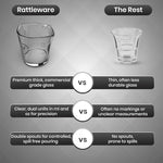 Load image into Gallery viewer, Rattleware 3 oz Espresso Shot Glass Pitcher – Double Spouted Genuine Barista Measuring Cup with White Graduations in ml &amp; oz – High-Volume, Commercial-Grade for Swift Espresso Pouring &amp; Precision