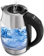 Load image into Gallery viewer, OVENTE Electric Kettle with Digital Temperature Control and Removable Tea Infuser, 1500W Water Heater, 1.7L Double-Wall Insulated Glass, Easy to Fill Lid, Keep Warm Function, and Auto Shut-Off, KD68S