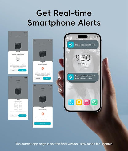 ecozy Smart Ice Maker, Portable Ice Makers Countertop with App & Voice Control, 9 Bullet Ice in 6 Mins, 26lbs/24Hrs, Self-Cleaning Ice Machine with Ice Scoop Basket and Bag for Home Kitchen Office RV