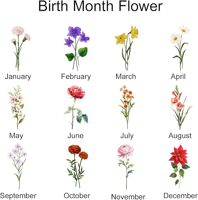 Ships Next Day,Birth Flower 40 Oz Tumbler with Handle and Straw, Personalized Tumbler with Name Insulated Cup Reusable Stainless Steel Water Bottle Travel Mug Christmas Birthday Gifts for Women