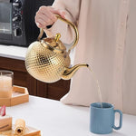 Load image into Gallery viewer, SANQIAHOME 1200ml teapot with Infuser stainless steel Water Boilers lifting handle Tea Maker Water Kettle for Induction/Gas gold