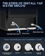 Load image into Gallery viewer, Upgraded Commercial Ice Maker - 130LBS/24H with 35LBS Storage Bin, 15" Wide Frosted Black Undercounter/Freestanding Ice Machine for Home Bar &amp; Outdoor Use - Produces 45 Ice Cubes