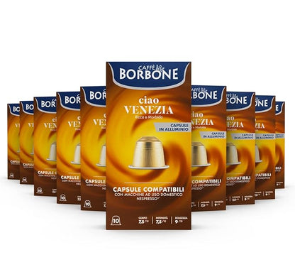 Caffe Borbone Aluminum Coffee Pods, Ciao Venezia, Medium Roast, Full-Bodied and Sweet, Genuine Italian Espresso - Compatible with Nespresso Original, NOT compatible with Vertuo - 100 Count