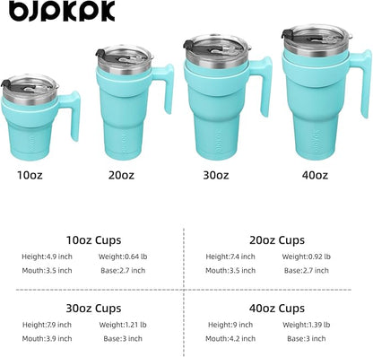 BJPKPK 20oz Tumbler With Handle Insulated Cups With Lid And Straw Reusable Stainless Steel Tumblers,Turquoise