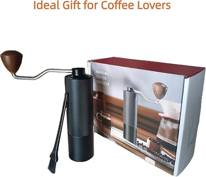 Manual Coffee Grinder Hand Adjustable Burr Conical Stainless Steel Grinder Portable Mill Faster Grinding for Espresso Pourover Frenchpress Moka Americano for Office Home Traveling Camping