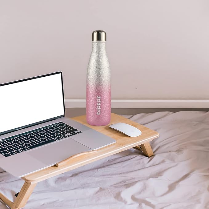 BJPKPK Insulated Water Bottles 17oz Stainless Steel Sports Water Bottles Keep Cold for 24 Hours and Hot for 12 Hours,BPA Free,Glitter Pink