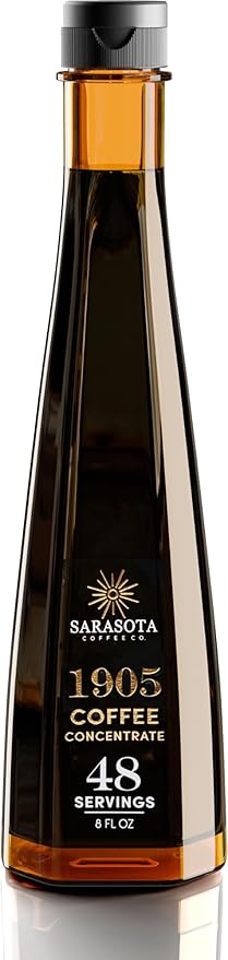 1905 Coffee Concentrate – Gourmet Cold Brew, 100% Natural & Low Acid, Premium Liquid for Hot and Iced Coffee Instant Espresso, or Lattes | 48 Servings – Sarasota Signature Original