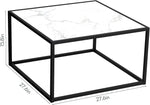 Load image into Gallery viewer, SAYGOER White Coffee Table,Small Square Coffee Table,Modern Center Table for Living Room Office 27.6 * 27.6 * 15.7 Inch, Easy Assembly, White Faux Marble Top