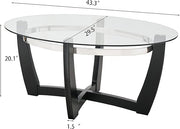 Oval Glass Coffee Table, 43.3