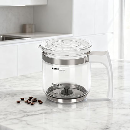 Milk Frother Kettle, 16.9 OZ Separable Coffee Frother Carafe Glass Kettle Easy to Clean and Pour, Dishwasher Safe, Detachable Milk Frother Accessories