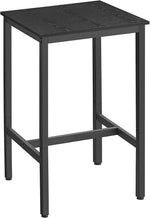 Load image into Gallery viewer, VASAGLE Bar Table, Small Kitchen Dining Table, High Top Pub Table, Height Cocktail Table for Living Room Party, Sturdy Metal Frame, 23.6 x 23.6 x 36.2 Inches for Narrow Spaces, Ebony Black and Black