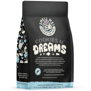 Bones Coffee Company Cookies 'N Dreams Cookies and Cream Flavored Coffee, Medium Roast Low Acid Arabica Beans Compatible with Auto drip and French Press Coffee Maker, 12 Oz Ground