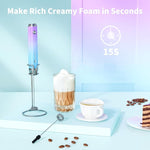 Load image into Gallery viewer, Maestri House Rechargeable Milk Frother with Stand, LunaFro Handheld Electric Foam Maker Waterproof Detachable Stainless Steel Whisk Drink Mixer Foamer for Lattes, Cappuccino