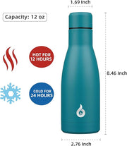 BJPKPK Insulated Water Bottle 12oz Small Stainless Steel Water Bottles Reusable Metal Thermal Keep Cold and Hot,Laguna